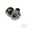 パンダモチーフ panda ブローチ ラインストーン レディースアクセサリー タックピンブローチ かわいい