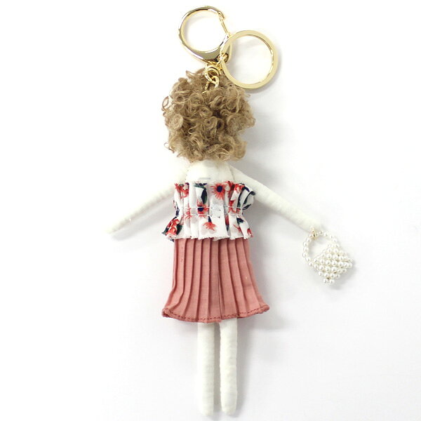 アクセサリーシェフィの【SALEにつき返品交換不可】ドールバッグチャーム ベアトップドレス　 パール　花　ビジュー　スパンコール　人形　キーホルダー　おしゃれ｜アングル3