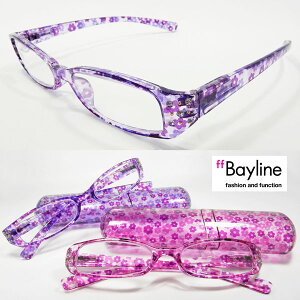【SALE】Bayline/ベイライン リーディンググラス 小花柄ラインストーン プラスチックケース 女性 老眼鏡 おしゃれ レディース 可愛い シニアグラス ギフト 母の日 プレゼント 実用的