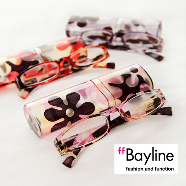 リーディンググラス 【SALE】 Bayline/ベイライン リーディンググラス スクエア系モダンフラワー柄プラスチックケース 母の日 老眼鏡 おしゃれ 40代 レディース 可愛い シニアグラス 女性 あす楽対応 プレゼント 実用的