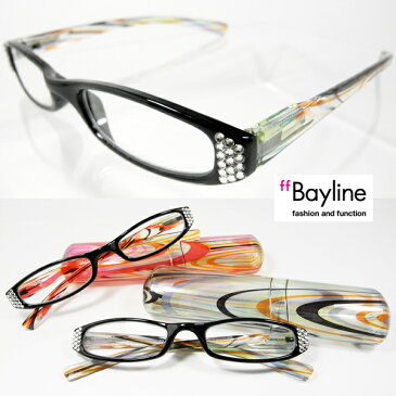 【SALE】リーディンググラス マーブル柄ラインストーン/プラスチックケース☆ 老眼鏡 可愛い