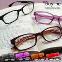 【SALE】Bayline ベイライン 老眼鏡 おしゃれ 50代 メンズ レディース リーディンググラス ウェリントン型カラフルフレーム プラスチックケース 男性 女性 men s 御洒落 シニアグラス