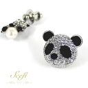 パンダモチーフ panda ブローチ ラインストーン レディースアクセサリー タックピンブローチ かわいい