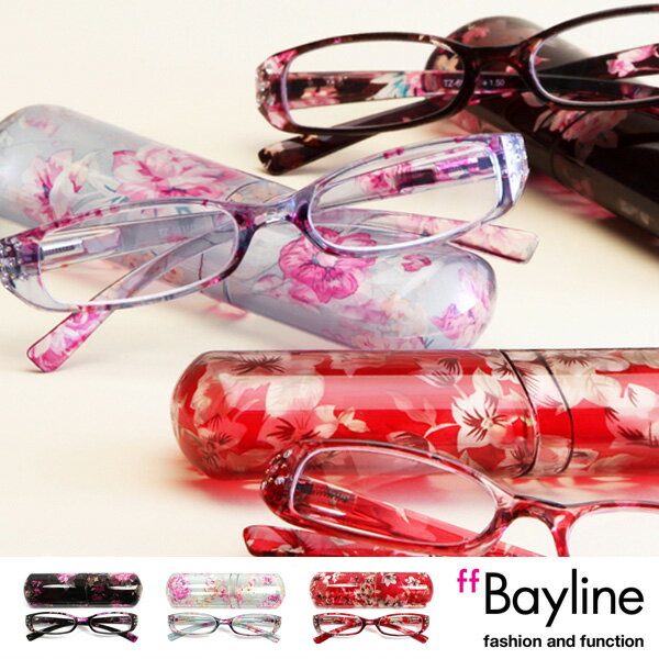 Bayline ベイライン プレゼント 実用的 母の日 老眼鏡 おしゃれ 40代 50代 レディース シニアグラス リーディンググラス ラインストーン クリア花柄デザイン ギフト オシャレ 女性 可愛い あす…