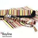 Bayline『neck readers』 リーディンググラス &クロスセット マルチストライプ柄 ネックリーダース 老眼鏡 おしゃれ シニアグラス ギフト ス...