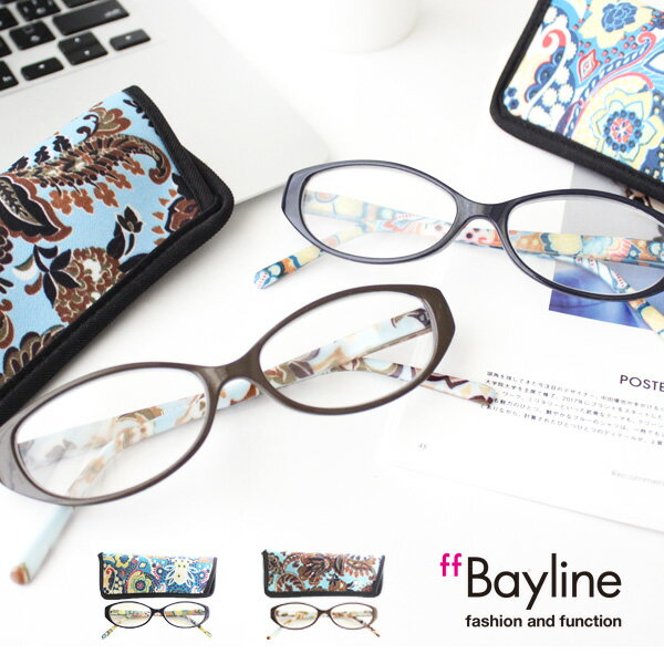 Bayline ベイライン オリジナル ベイライン ペイズリー ベーシックオーバルフレーム リーディンググラス 老眼鏡 おしゃれ 柄付き オシャレ エレガント レディース 女性 母の日 敬老の日 プレゼント ギフト ソフトケース