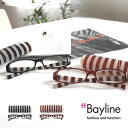 【SALE】Bayline リーディンググラス 老眼鏡 おしゃれ 50代 ストライププラスチックケース 男性 女性 ユニセックス シニアグラス