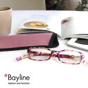 Bayline『neck readers』リーディンググラス パープルモダンフラワー柄 ケース付き 母の日 老眼鏡 おしゃれ レディース 40代 50代 スマホ...