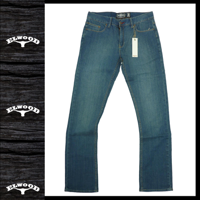 メンズファッション ボトムス ジーンズ その他ELWOOD THE HANDLER stretch fit denim 32inc（RAN）【エルウッド】【スリムフィットデニム】【あす楽対応】