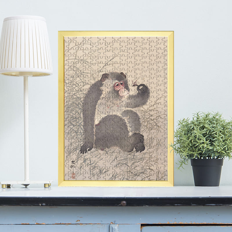 猿と虫 小原古邨 0556 ジグソーパズル パズル 300ピース 程 ジグソー おしゃれ 名画 遊ぶ オフライン 子供 高齢者 難易度 難しい 人気 インテリア 安い コツ プレゼント ギフト イラスト 認知症予防 脳トレ 簡単