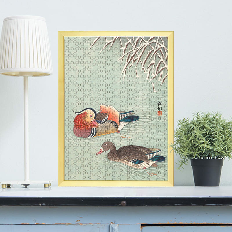 鴛鴦 小原古邨 0557 ジグソーパズル パズル 300ピース 程 ジグソー おしゃれ 名画 遊ぶ オフライン 子供 高齢者 難易度 難しい 人気 インテリア 安い コツ プレゼント ギフト イラスト 認知症予防 脳トレ 簡単