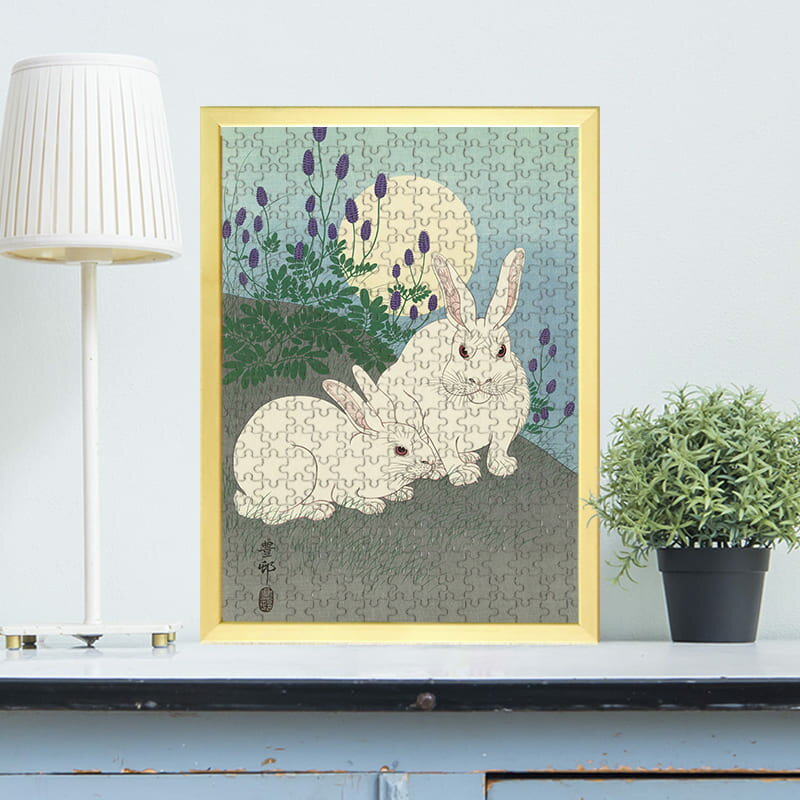 月に兎 小原古邨 0563 ジグソーパズル パズル 300ピース 程 ジグソー おしゃれ 名画 遊ぶ オフライン 子供 高齢者 難易度 難しい 人気 インテリア 安い コツ プレゼント ギフト イラスト 認知症予防 脳トレ 簡単