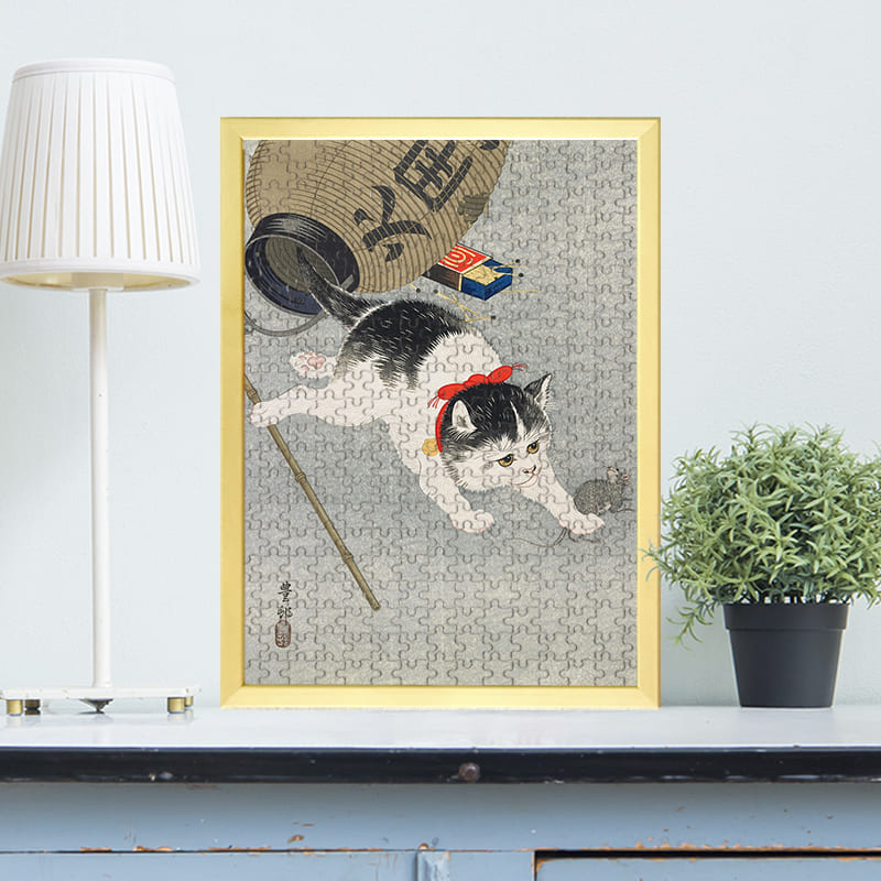 猫に提灯 小原古邨 0570 ジグソーパズル パズル 300ピース 程 ジグソー おしゃれ 名画 遊ぶ オフライン 子供 高齢者 …