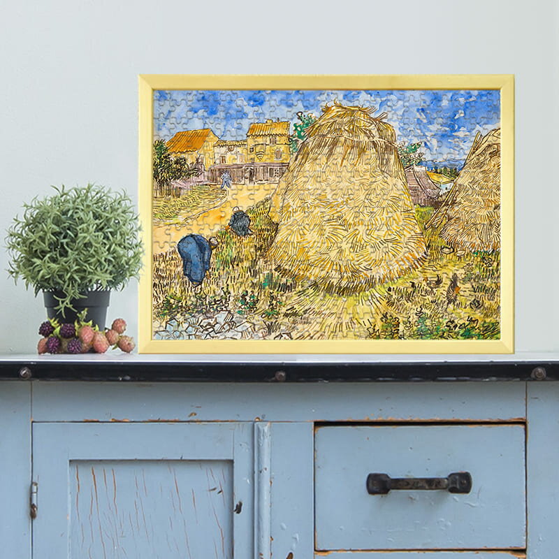 小麦の山 フィンセント・ファン・ゴッホ 0730 ジグソーパズル パズル 300ピース 程 ジグソー おしゃれ 名画 遊ぶ 高齢者 難易度 難しい 人気 インテリア 安い プレゼント ギフト イラスト 楽しい 認知症予防 頭の体操 脳トレ 海外 有名 簡単
