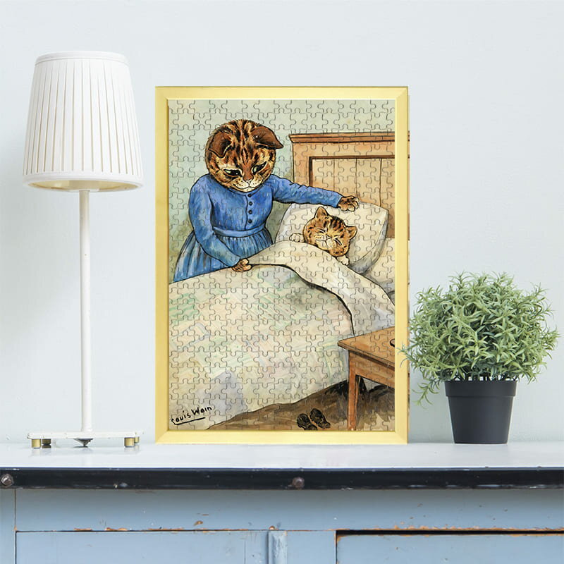 就寝時間 ルイス・ウェイン 0492 ジグソーパズル パズル 300ピース 程 ジグソー おしゃれ 名画 遊ぶ 高齢者 難易度 難しい 人気 インテリア 安い プレゼント 認知症予防 頭の体操 脳トレ 海外 有名 簡単