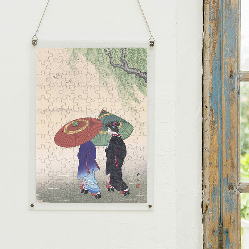雨の中の二人の女 小原古邨 0554 ジグソーパズル パズル 300ピース 程 ジグソー おしゃれ 名画 遊ぶ オフライン 子供 高齢者 難易度 難しい 人気 インテリア 安い コツ プレゼント ギフト イラスト 認知症予防 脳トレ 簡単