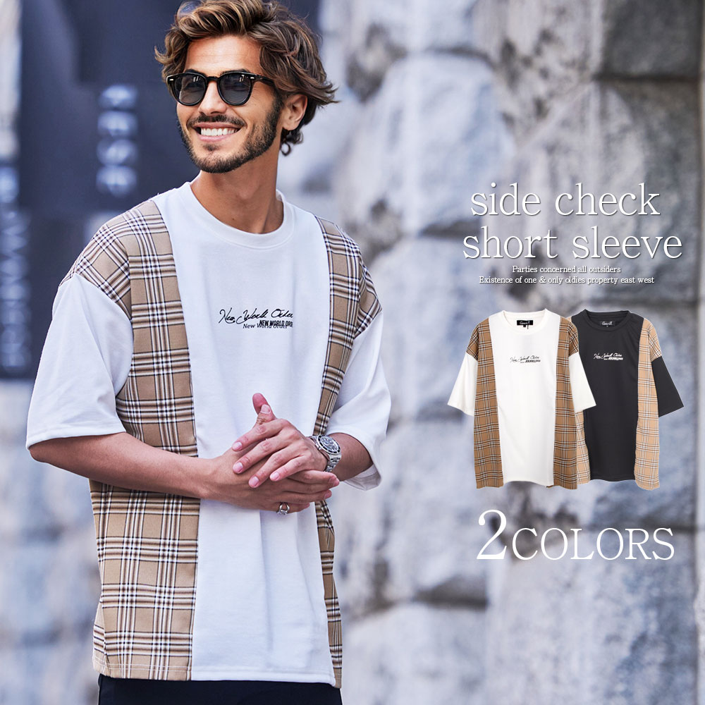 Tシャツ メンズ ミスタ―ジョージ 40代 50代 ファッション おしゃれ 大人 イケオジ ちょいワル ブランド 半袖 半袖Tシャツ トップス カットソー インナー クルーネック チェック 白T ブラック ホワイト 黒 男性 春 夏【郵】