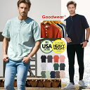イケオジ ちょいワル おしゃれ Tシャツ メンズ 半袖 ブランド 40代 50代 メンズ ファッション Goodwear グッドウェア 半袖Tシャツ ヘンリーネック 大人 USAコットン 7oz 7オンス ヘビーウェイト 白Tシャツ シンプル 無地 定番 カットソー 男性 男 服 春 夏