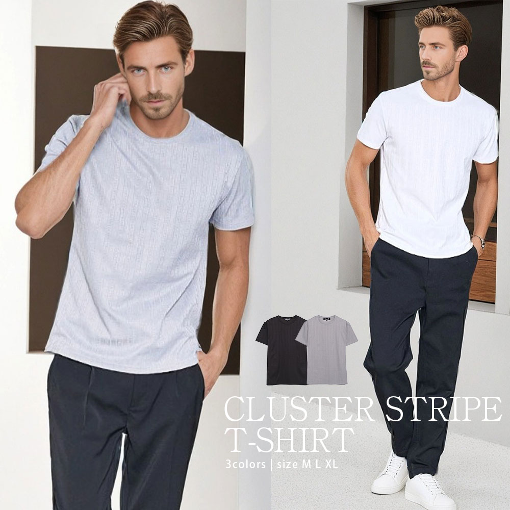 Rakuten - イケオジ ちょいワル おしゃれ 40代 50代 メンズ ファッション Tシャツ 半袖 半袖Tシャツ ブランド おしゃれ 白T 白Tシャツ トップス カットソー インナー クルーネック ストライプ柄 無地 シンプル 細身 スリム タイト