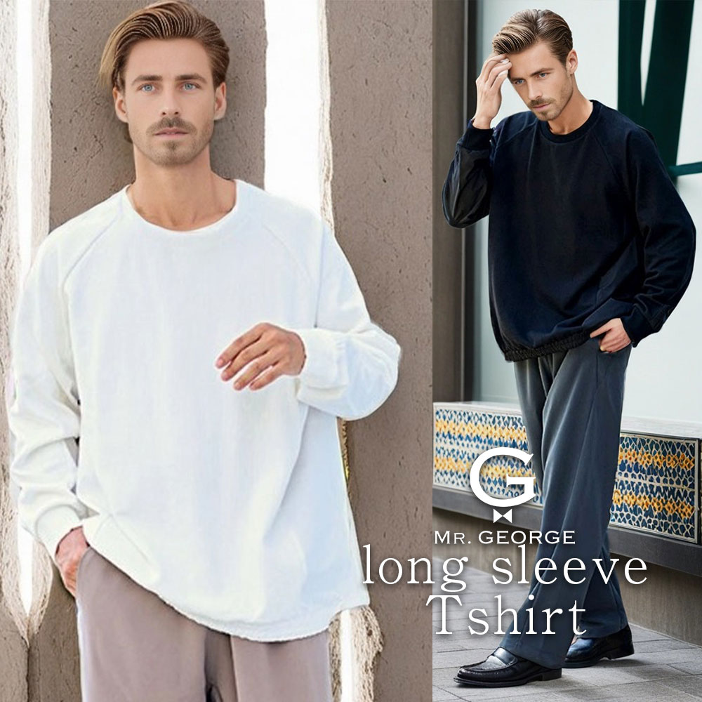 ロンT メンズ 長袖 Tシャツ ブランド 長袖Tシャツ おしゃれ カットソー 無地 スピンドル ゆったり 大きいサイズ プルオーバー クルーネック シンプル 無地 大人 40代 50代 ちょいワル ユニセックス 秋 冬 秋冬 イケオジ