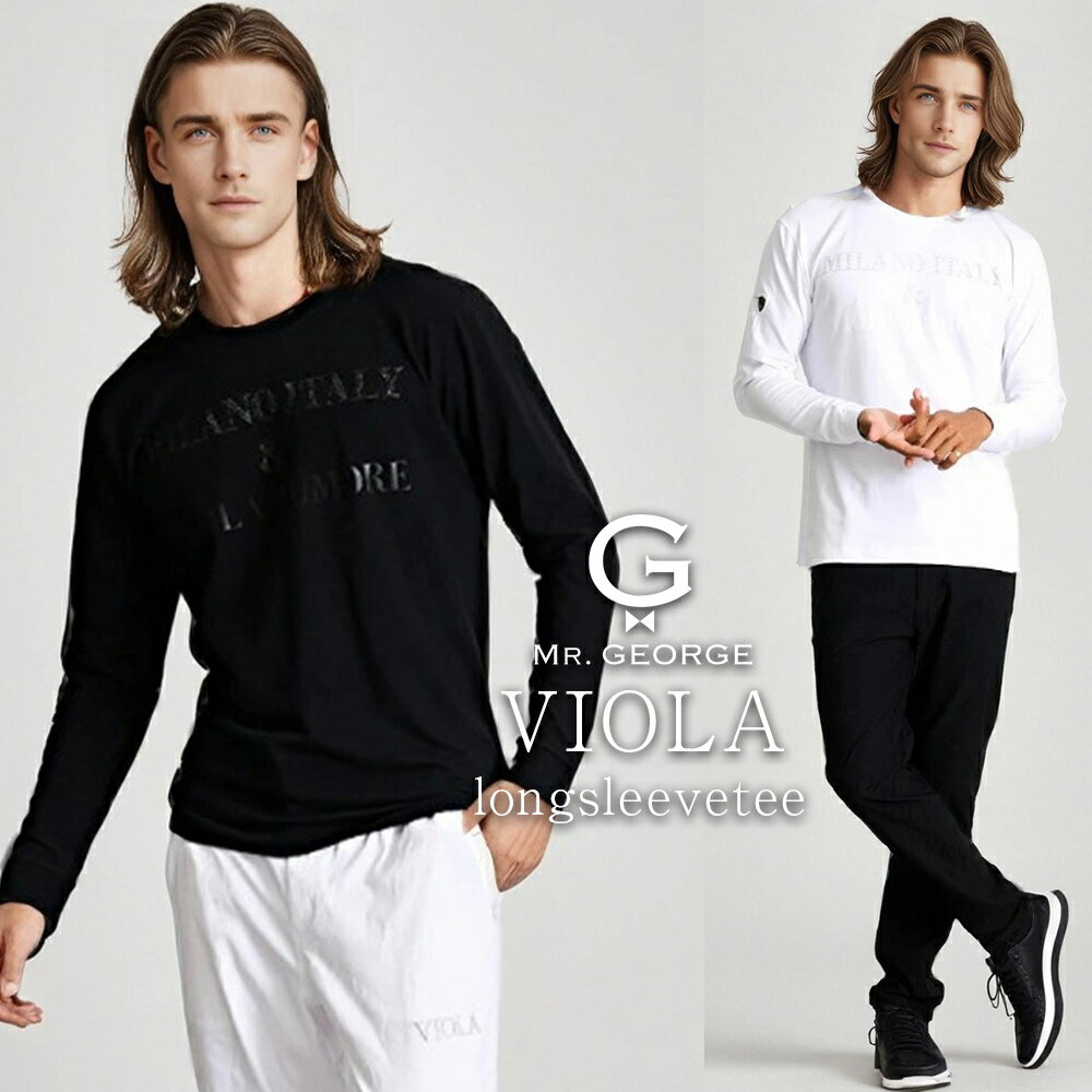 Rakuten - ロンT 40代 メンズ 長袖 長袖Tシャツ ブランド おしゃれ VIOLA ヴィオラ トップス ロゴ バックプリント プリント エンブレム ホワイト ブラック シルバー 白 黒 M L XL 大人 40代 50代 ちょいワル ユニセックス 秋 冬 秋冬 イケオジ