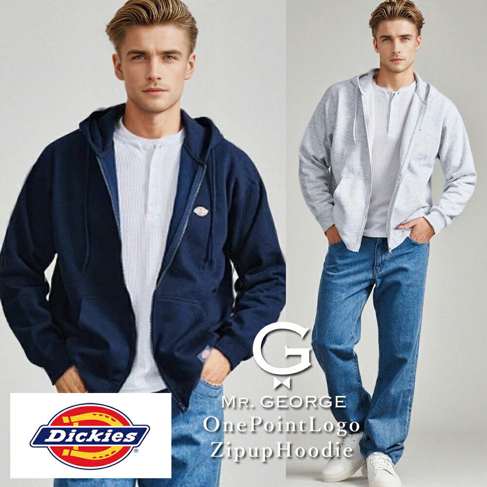 乐天商城 - イケオジ パーカー 50代 Dickies ディッキーズ メンズ ジップ アウター ジップアップ 裏起毛 ワッペン 刺繍 ロゴ 無地 シンプル シンプル 無地 ゆったり 防寒着 大人 40代 ちょいワル 冬 秋冬