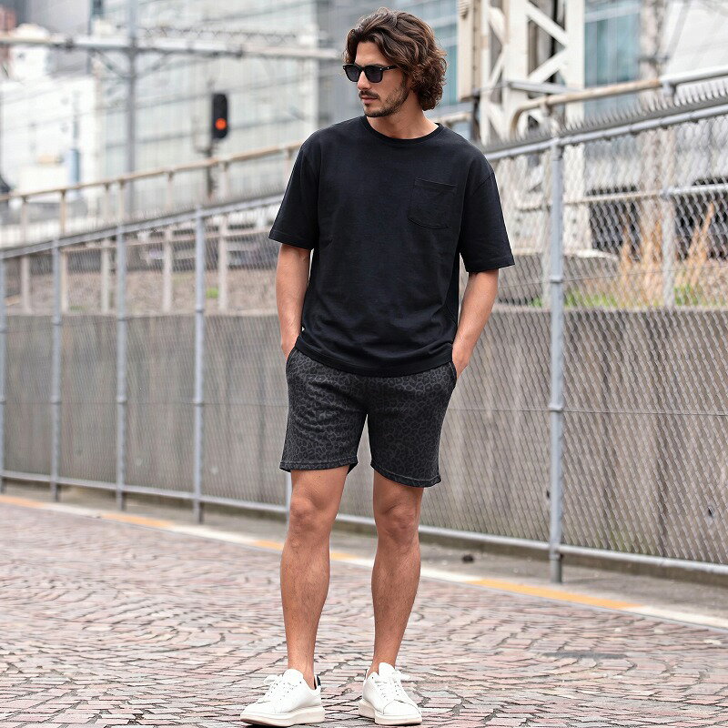 Setupexe ヒョウ柄ショートパンツ チャコールグレー 楽天市場】ヒョウ柄 パンツ（カラーグレー）（ズボン・パンツ｜メンズ
