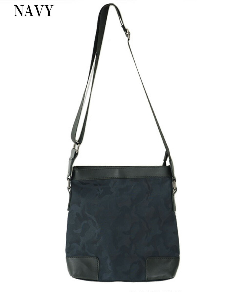 イケオジ カモフラージュ柄 サコッシュ メンズ 40代 ファッション おしゃれ 50代 60代 ミスタージョージ ブランド 大人 バッグ 鞄 斜め掛け ブラック 黒 紺 キレイめ 2