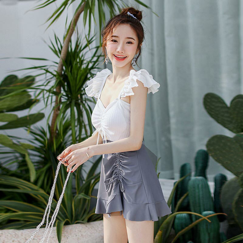 ビキニ 水着 レディース ワンピース 体型カバー オトナ女子 女性用 無地 シンプル カジュアル おしゃれ オトナ 谷間メイク バスト 盛れる かわいい セパレート フリルスカート 大人 夏 海 旅行 新婚旅行 温泉 海外 リゾート 母 娘 プレゼント 20代 30代 40代 M/L/XL