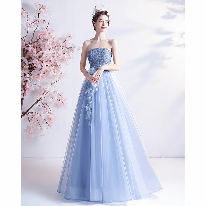 カラードレス 結婚式 ドレス 大きいサイズ 花嫁 パーティードレス 二次会 aラインドレス 水色 カクテルドレス ノースリーブ バックレス パーティードレスス ロング レディース 大人 ワンピース ピアノ 発表会 お呼ばれドレス ブライダル 小きいサイズ 高級感 オーダーメイド