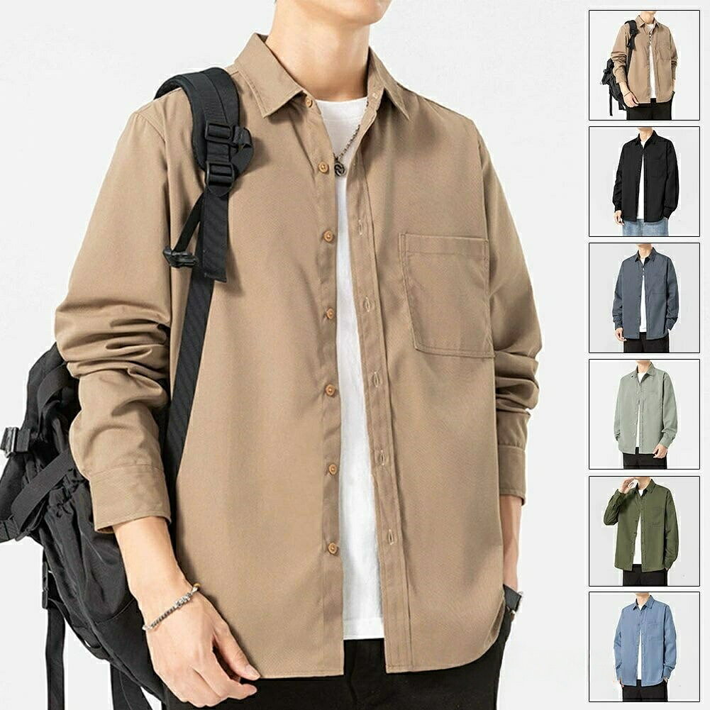 Rakuten - ファッション 50代 40代 30代 20代 シンプル 大きいサイズ オフィス 胸ポケット ビジネス メンズファッション 春服 秋服 シャツ メンズシャツ 勤 紳士服 トップス