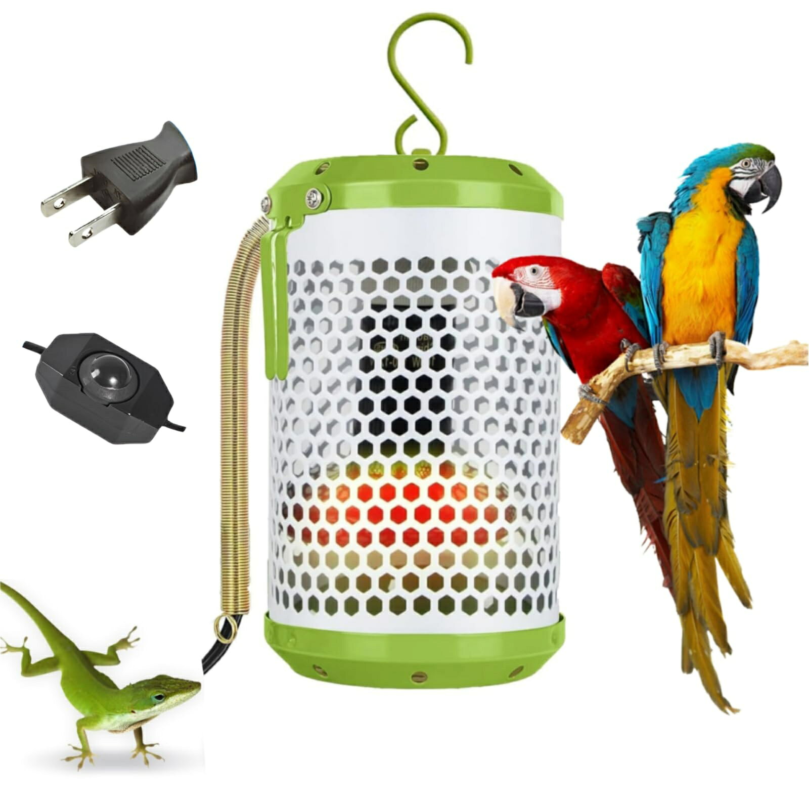 鳥 ペット ヒーター 100W 小動物用 小型 保温電球カバー付 安全 インコ とり暖寄りそいヒーター 爬虫類 両生類 アフリカ灰オウム 桜 サザナミインコ オカメインコ ハムスター用