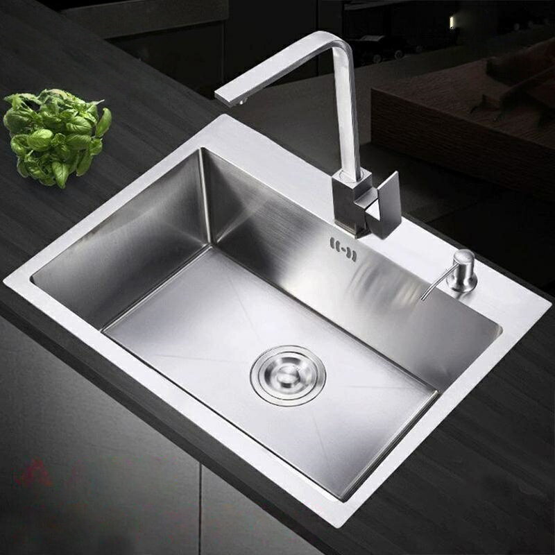 シンク ステンレス タンク 一槽シンク 流し台 大判 DIY キッチン ステンレス製品 SUS304 耐摩耗 手入れやすい 錆びにくい 厚手 台所 混合水栓 蛇口 ゴミ受け
