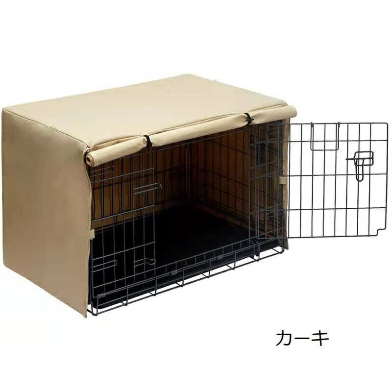 schikの犬用 ケージカバー 犬猫用 防音 犬 ペット 屋内 屋外 犬小屋 ペットサークルカバー 風よけ 日よけ 雨よけ 犬用ケージカバー 収 折りたたみ 取り付け簡単｜アングル2