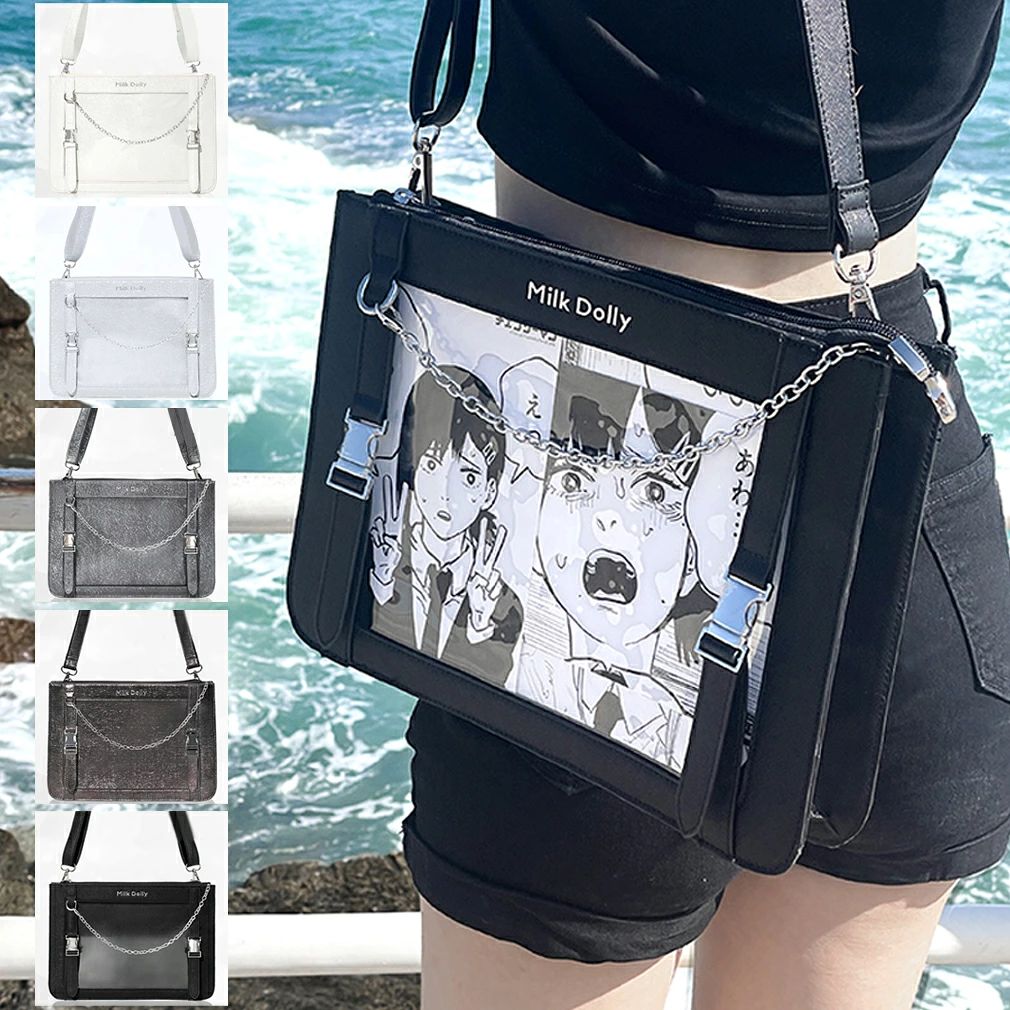 誕生日 プレゼント 缶バッジ かばん おたくバック 見せバッグ ライブ用 推し活用 PU製 トートバッグ ショルダーバッグ シンプル