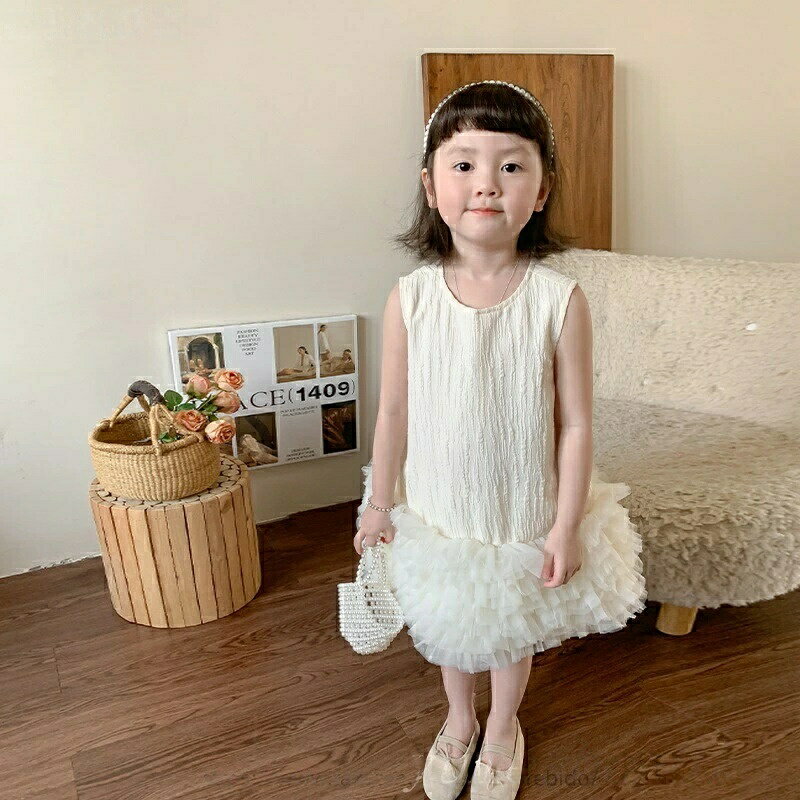 Rakuten - 子供服の女の子のワンピース2024夏の新型子供韓国版洋気プリンセススカートの赤ちゃんのスカート服キッズ コート ジャケット