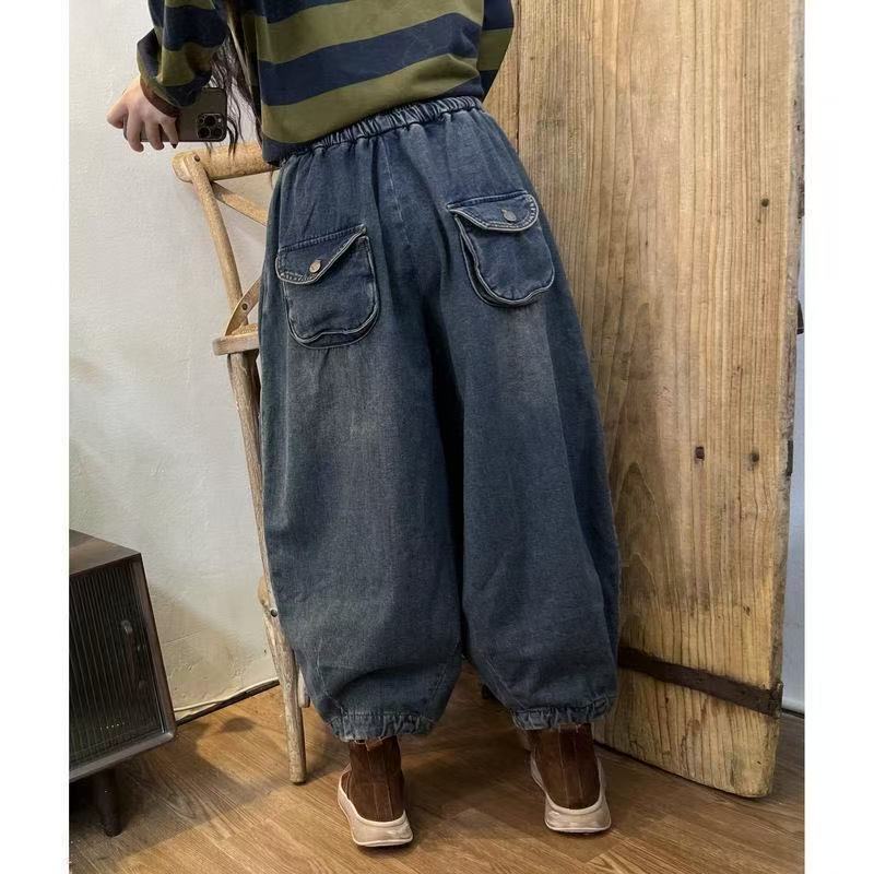 Rakuten - サルエルパンツ デニム ジーンズ レディース ジーパン ハイウエスト ワイドパンツ レディースサルエル レディースサルエルパンツ 春 体型カバー カーブパンツ バルーンパンツ 冬