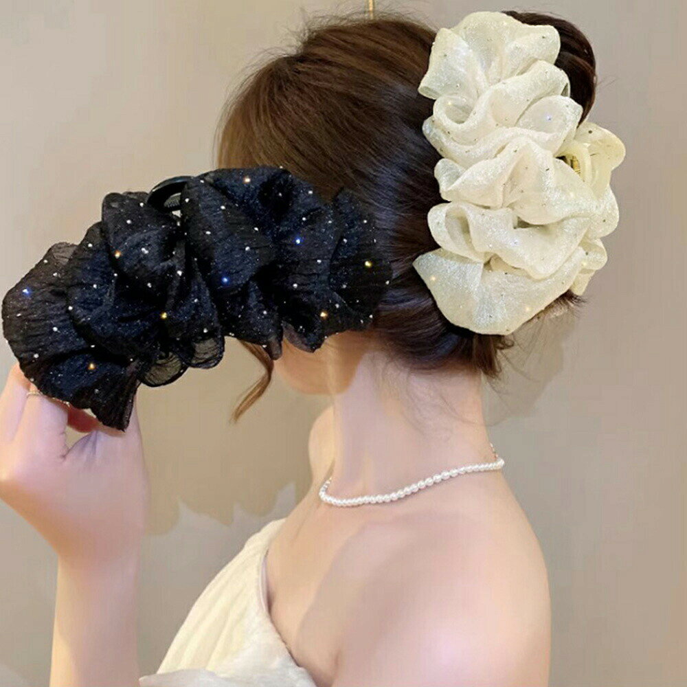 バンスクリップ 大きめ ヘアアクセサリー 韓国ヘアクリップ おしゃれ シュシュバン...