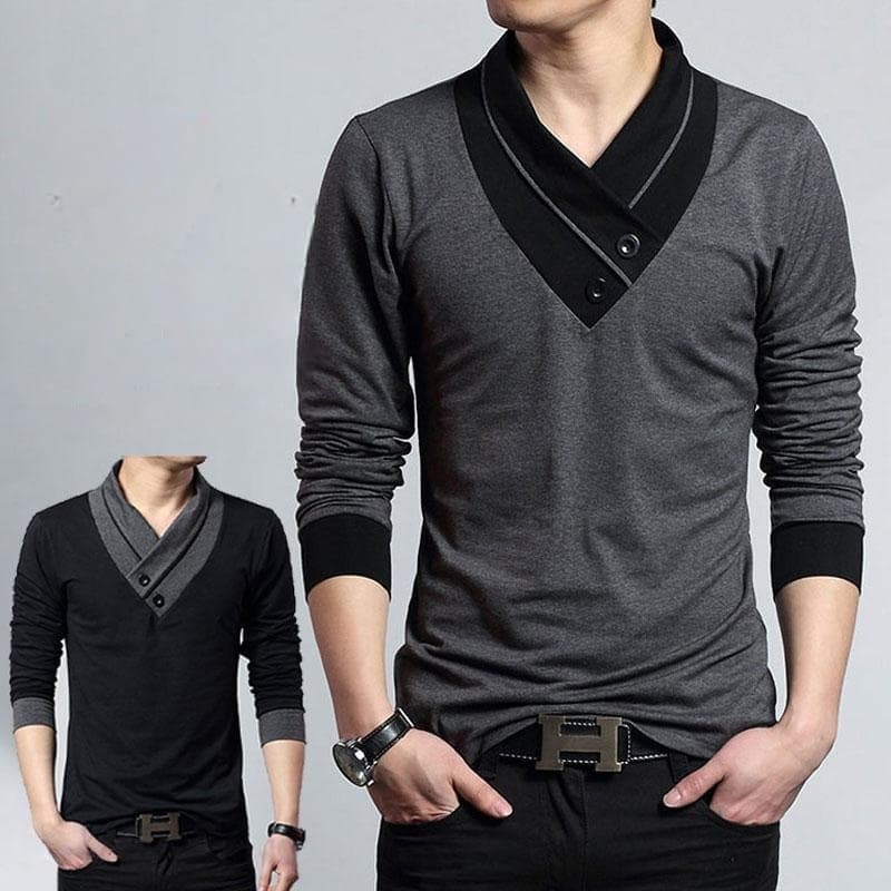 Rakuten - tシャツ 長袖 ロンT メンズ 秋服 春 細身 スリム Vネック ロングTシャツ インナー トップス スポーツ 男性用 肌着 カジュアル アメカジ