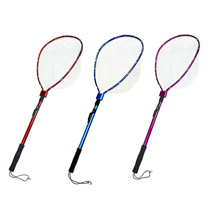 schikのラバーネット ランディングネット 折り畳み 玉網 94cm フィッシング 釣り用ネット EVAハンドル アルミ素材 シリコン 網 軽量 丈夫 アジング コ 折りたたみ式 収納式 溪流管釣り｜アングル2
