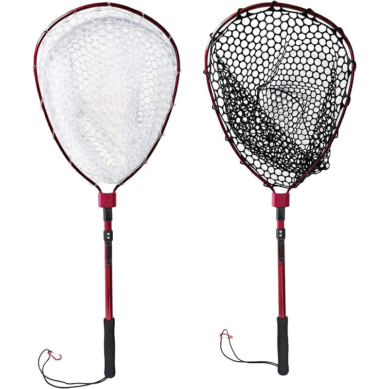 schikのラバーネット ランディングネット 折り畳み 玉網 94cm フィッシング 釣り用ネット EVAハンドル アルミ素材 シリコン 網 軽量 丈夫 アジング コ 折りたたみ式 収納式 溪流管釣り｜アングル3