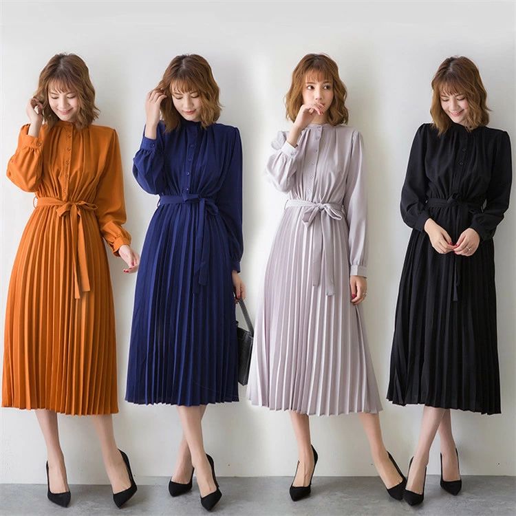 Rakuten - ふんわ おしゃれ フォーマル マキシワンピース ロングワンピース 夏物 春物 ワンピース プリーツ 長袖 春夏 きれいめ レディース