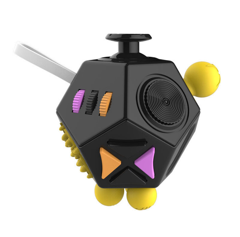 フィジェットキューブ 12面 fidget cube ストレス解消 グッズ 手遊び 無限 減圧 お...