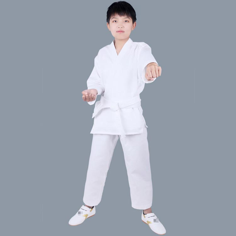 schikの子供 上下＋帯 大人 3点セット 110 160 男女兼用 130 セット 100 ジュニア 170 180cm 空手衣 白帯 柔道授業 150 空手 空手着 空手道着 入門者向け 初心者｜アングル3