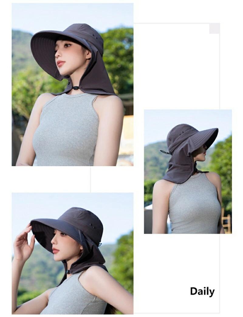 帽子 レディース 帽子型ヘルメット 完全遮光 つば広 アウトドア 折り畳み 日よけ ...