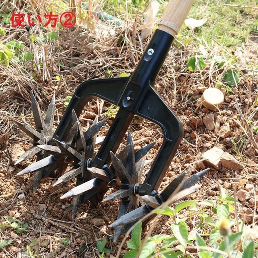 手押し 耕す 省力化 コードレス 回転式 ミニ耕運機 家庭用 手動式 耕運機 除草 手...