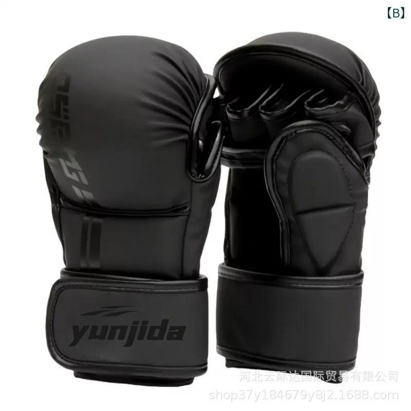 グローブ 男女兼用 MMA ハーフフィンガー ボクシング トレーニング用 高品質 厚手 ...