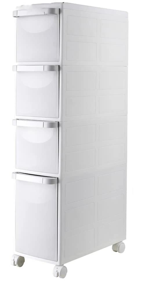 Rakuten - キッチン隙間収納 キッチン収納 洗面所収納キャビネット PPプラスチック4輪 幅22cm 超狭ギャップキャビネット 小物置き場 プラスチック 多 整理 省スペース 引き出し