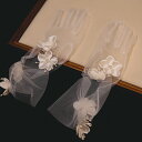 【送料無料】ウェディンググローブ レース 透け感 柄プリント ロンググローブ ブライダル手袋 wedding gloves ドレスグローブ 指ありドレスグローブ...