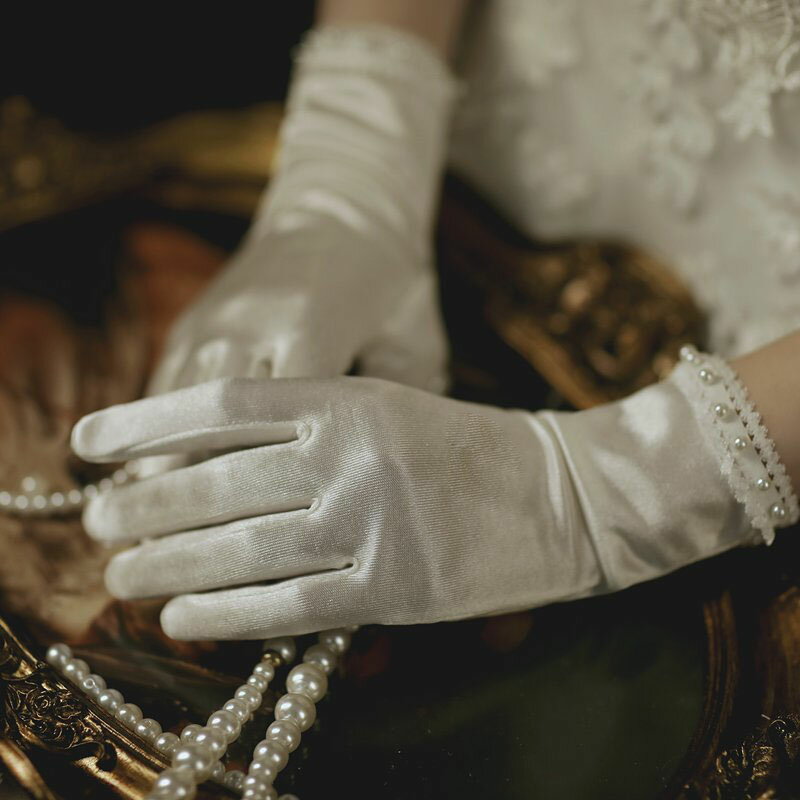 ブライダル グローブ ショート パール 花嫁 手袋 上品 glove ウェディング グローブ 結婚式 ショート 手袋 ウェディング グローブ 二次会 パーティー手袋 優雅 挙式 グローブ ショート 可愛い 透け感 撮影道具